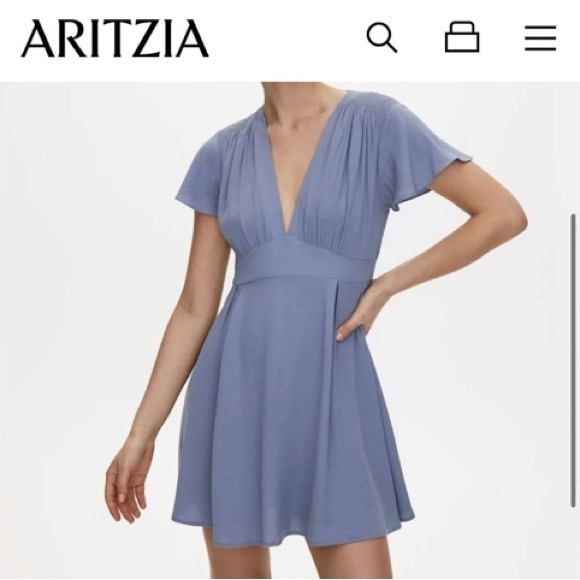 Aritzia Sunday’s Best Mini Dress- Blue, Large - Picture 3 of 3